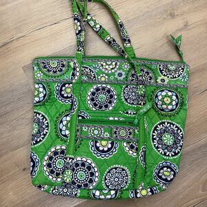 Vera Bradley Green Floral Shoulder Bag